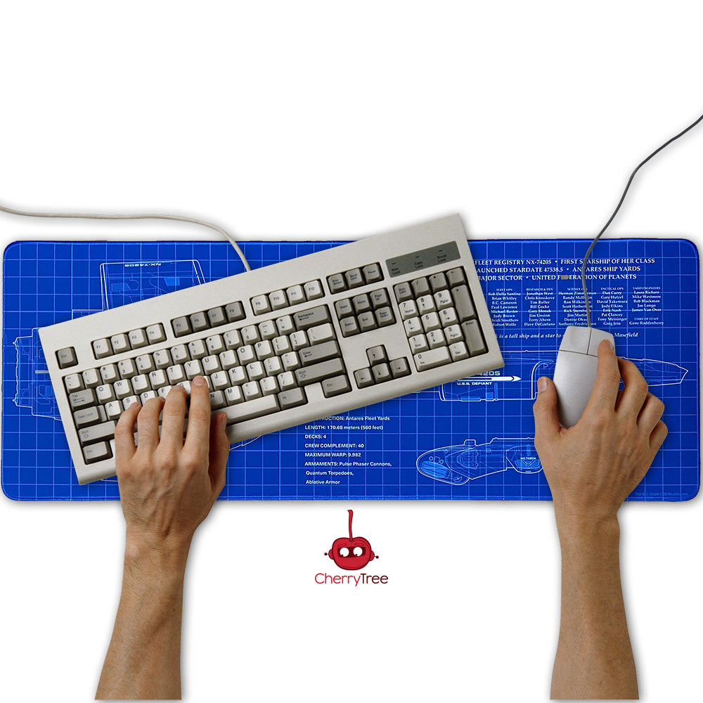 Star Trek DS9 Defiant Blueprint Large Gaming Mouse Pad