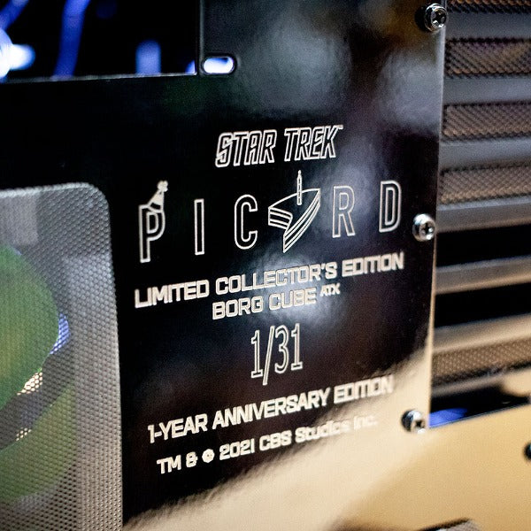 Detail of back panel for Star Trek: Picard 1st Anniversary Borg Cube ATX | Borg Cube Computers and Cases by CherryTree Inc.
