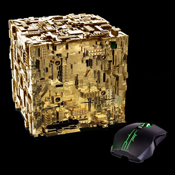 Star Trek Borg Micro Cube in Gold-Pressed Latinum color option | Borg Cube Computers and Cases 